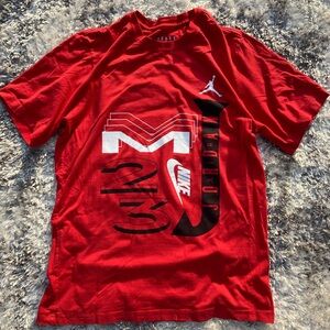 NIKE AIR JORDAN M23 Jumpman Logo Print T-Shirt Colour Red Size Adult Small